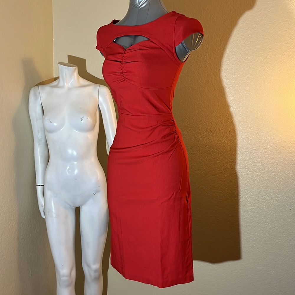 XS red wiggle dress, NWOT